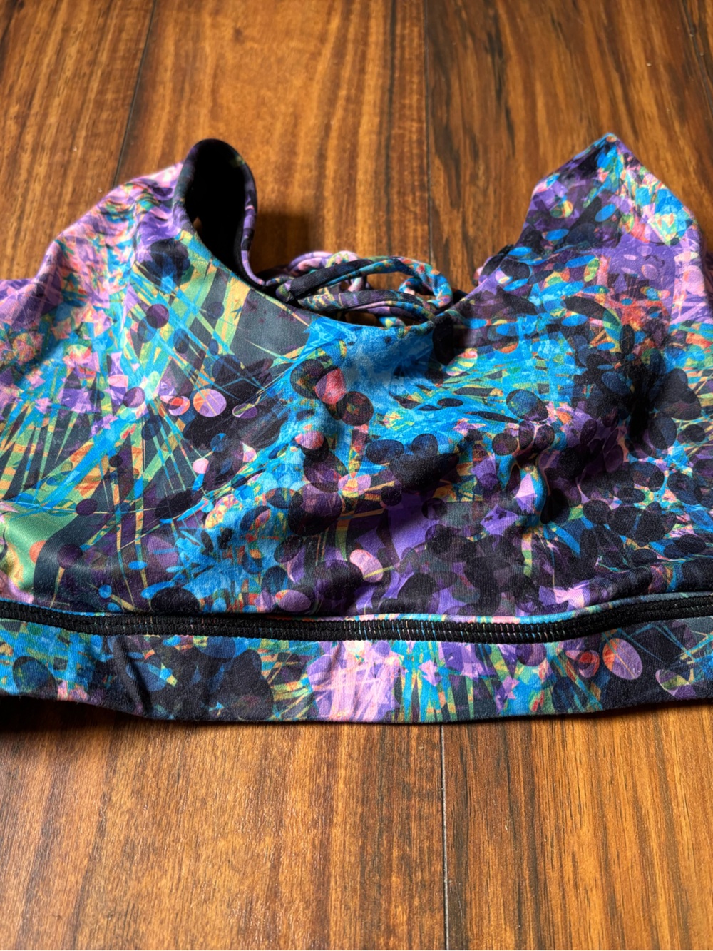 Constantly Varied Gear Multicolor Abstract Sports Bra - Blue, Purple, Black